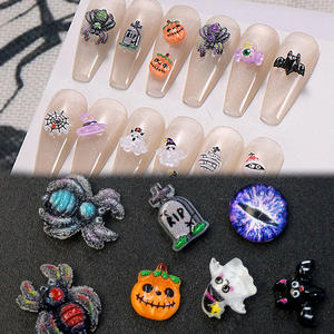 Nouveauté, vente chaude, série <span class=keywords><strong>Halloween</strong></span> mignonne, fantôme araignée, résine 3D, art des ongles, décorations amusantes de dessins animés, ensemble de décoration d'ongles - Product Image 3