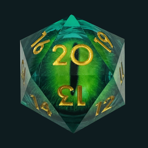 Dado D20 de Resina Personalizado DINGO de 33 mm con Núcleo Líquido Ojo de Dragón para Juegos de Rol D&D, Forma Poliedrica Única, Estilo Antiguo - Product Image 6