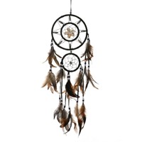 Attrape-rêves artisanal en coquillages naturels à double anneau, décoration murale bohème, carillon éolien pour la maison, la chambre et le jardin