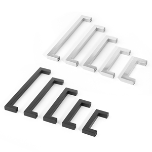 Đồ nội thất hiện đại cửa gỗ xử lý rắn thép không gỉ màu đen vuông kéo phụ kiện phần cứng cho tủ bếp, cửa chuồng - Product Image 1