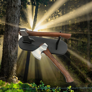 Thewizcrafts – Mini hache multifonctionnelle de haute qualité en acier inoxydable avec manche en bois naturel, ensemble d'outils EDC pour le camping et l'industrie en extérieur - Product Image 3