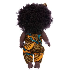 Poupées de bébé réalistes en vinyle de <span class=keywords><strong>12</strong></span> pouces, nouveau-né africain noir, mignonnes, avec des cheveux bouclés, 2024 - Product Image 3