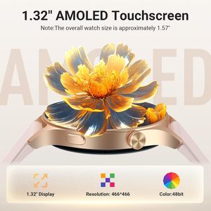 Montre connectée <span class=keywords><strong>Fitpolo</strong></span> pour femmes, écran tactile AMOLED 1,3 pouces, tracker d'activité physique, compatible iOS/Android, possibilité de passer/recevoir des appels, moniteur de fréquence cardiaque/SpO2, 3ATM - Product Image 2