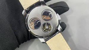 Reloj Mecánico Automático con Esfera de Esqueleto y Logotipo Personalizado, Caja de Acero Inoxidable y Correa de Cuero - Diseño Moderno - Product Image 4