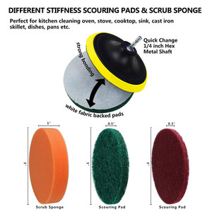 Ensemble de 12 brosses pour perceuse électrique de qualité industrielle et DIY, personnalisables OEM et ODM, pour le nettoyage automobile - Product Image 4