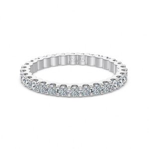 Bague d'éternité en argent sterling Dylam au design tendance, avec pierres de moissanite VVS1 couleur D, pour mariage ou promesse, bijoux raffinés - Product Image 1