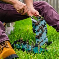 Chaussures d'extérieur à pointes aérées de gazon, sandales confortables pour pelouse avec pelle en acier inoxydable