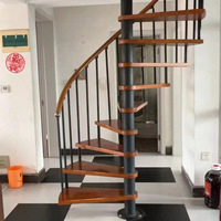 Escalier en colimaçon modulaire compact, en métal, intérieur/extérieur, montage facile en DIY