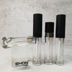 Empty Black Lipgloss <b>Tubes</b> Round Container Packaging Private Label with ABS/PETG Material <b>Plastic</b> Lip Gloss Makeup <b>Tube</b> - Product Image 5