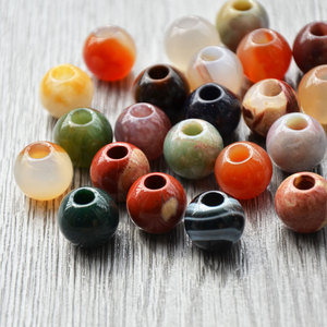 Natural Stone Large Hole Beads 16mm Diameter 5.5mm Aperture <b>Spacer</b> Beads For DIY Bracelet Pendant - Product Image 2