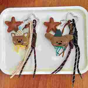 Wholesale Creative <b>Cute</b> Cartoon <b>Bear</b> Cat Birthday Knot Zinc Alloy Fashion Pendant Carabiner Key Chain Decorative Bag Couples - Product Image 1