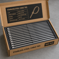 Attaches de câbles en acier inoxydable 304, 4 tailles - 30 cm, 25 cm, 20 cm, 15 cm, multi-usages, certifiées -80~+538°C pour utilisation en extérieur