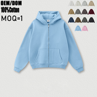 Sudadera con capucha de algodón grueso con cremallera, estilo urbano retro, doble capa, personalizable con bordado digital