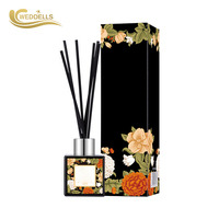 Diffuseur de parfum d'ambiance en verre rose doré, bougies parfumées et diffuseurs à bâtonnets