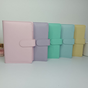 Carpeta de cuero A6 con diseño personalizado, carpeta de anillas de Color Pastel, para trabajo familiar, cuaderno, económico, A5, gran oferta - Product Image 3