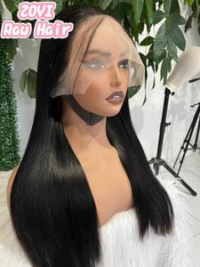 Perruque naturelle en cheveux vierges vietnamiens, noir de jais, grade 15A SDD, dentelle HD transparente 13x6, pré-épilée, sans colle, densité 250, pour femmes noires - Product Image 3
