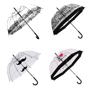 Parapluie clair grand Transparent voir à travers la mariée mariage dames bâton de marche parapluies bulle dôme forme britannique rétro - Product Image 2