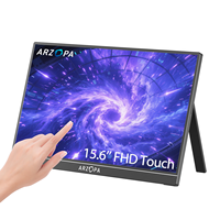 Arzopa A1T layar tersedia Monitor Gaming Arzopa 15.6 inci sentuh 1080P Monitor portabel ganda untuk Laptop