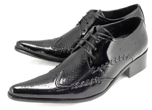Chaussures de ville pour hommes à bout pointu en cuir pleine fleur véritable, nouveau design tendance, vente en gros d'usine - Product Image 3