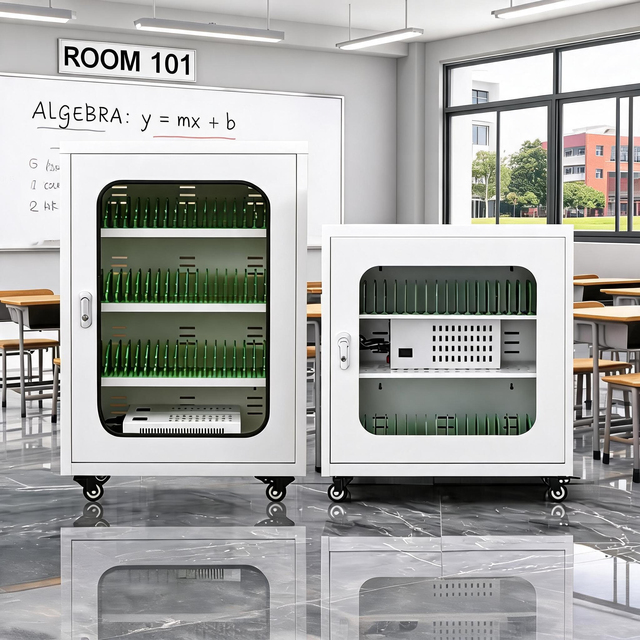 10/12/15/30/60-Bay -Resistant Metal Tablet Laptop Charging Cabinet Electronic Lock USB Ports Mobile Phone Storage Locker
