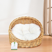 Panier pour bébé en osier couleur bois clair de haute qualité, style ange, lits et accessoires pour animaux de compagnie
