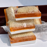 Savon Artisanal Luxueux de Haute Qualité au Lait de Chèvre, avec Logo Personnalisé, pour le Visage, Exfoliant, Nettoyant, Miel, Loofah et Huiles Essentielles
