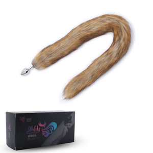 Bouchon anal en métal argenté queue de renard artificielle à queue longue et allongée jouet sexuel pour adulte pour jeu de fée dans la cour - Product Image 5