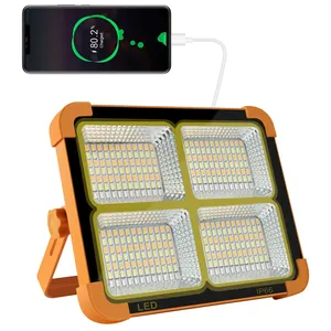 مصنع الجملة الشمسية المحمولة قابلة للشحن LED العمل ضوء التخييم الصيد Led الطوارئ ضوء IP66 280 المصابيح الشمسية كشاف ضوء