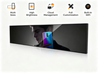 Écran LCD ultra-étroit avec animation et graphiques pour publicité d'ascenseur, affiche numérique couleur