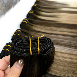 <span class=keywords><strong>Extension</strong></span> di <span class=keywords><strong>capelli</strong></span> <span class=keywords><strong>veri</strong></span> <span class=keywords><strong>capelli</strong></span> umani 100% con Clip senza cuciture di buona qualità - Product Image 2