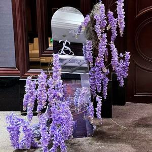 Popolare Laburnum Artificiale Pendente, Fiori di Fagiolo e Glicine Densi, Piante Verdi per Decorazioni Domestiche, Alberghi e Matrimoni - Product Image 1