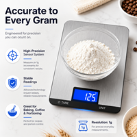 Balance électronique numérique de cuisine à écran tactile, en acier inoxydable, pour aliments et régime alimentaire