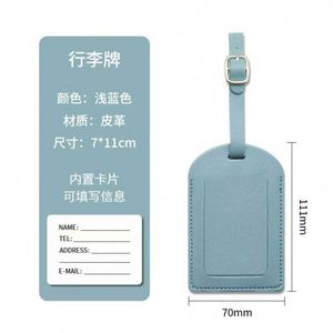 Custom Durable PU Leather Luggage <b>Tags</b> Customized Color Customer Logo Privacy Protection Geometric Pattern for Airport Suitcases - Product Image 6
