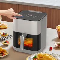 Friteuse à air numérique domestique 6L personnalisée, 1800W, fonction de brumisation d'eau antiadhésive