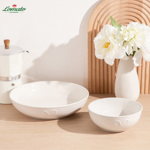 Stock ! Assiette creuse en porcelaine écologique, assiettes en céramique blanches polyvalentes, plats à sauce créatifs, assiette à dessert, pour hôtels et mariages - Product Image 4