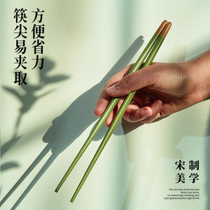Chopsticks 4 Pair <b>Set</b> Round Solid Color Non Slip Mold Resistant Floating For Household Gift - Product Image 4