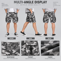 Shorts cargo camouflage personnalisés OEM pour hommes, multi-poches, tactiques, décontractés, pour le travail, streetwear, bas de tenue d'été pour l'extérieur