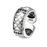 BOCAI S925 – bagues en argent Sterling pour hommes, bagues classiques à écailles de Dragon, Hip-Hop, Punk, rétro, tendance, accessoires en argent fin