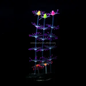 Aquarium silicone leaf fish tank decoration feather simulation coral landscaping aquarium supplies