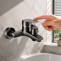 Mitigeur de bain mural en laiton chromé poli haute pression, avec valve céramique anti-brûlure, pour hôtels et appartements, jet doux massant effet pluie