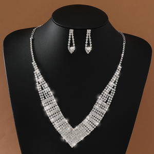 ज़िरकोनिया आभूषण सेट दुल्हन विवाह स्फटिक हीरे की चेन ज़िरकोन महिलाओं की शादी के सहायक उपकरण दुल्हन आभूषण सेट भोज उपहार - Product Image 6