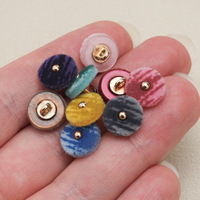 Boutons recouverts de résine floquée rayée ERKOUMI, de luxe léger, à pied haut, cousus à la main, pour Cheongsam, Hanfu, vêtements chinois pour femmes