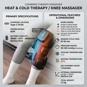 Massaggiatore Elettrico Wireless per Gambe, Ricaricabile, con Pressione d'Aria e Riscaldamento/Refrigerazione Automatici per il <span class=keywords><strong>Rilassamento</strong></span> Muscolare - Product Image 3