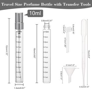 Vente en gros de flacons de parfum vides rechargeables de 2 ml, 3 ml, 5 ml, 10 ml, petits flacons de parfum de voyage, cylindres en verre fins, flacons d'échantillons de parfum avec bouchon à vis - Product Image 2
