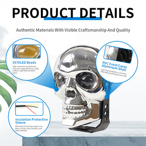 Faro LED Externo Modificado para Motocicleta con Diseño de Calavera - Product Image 2