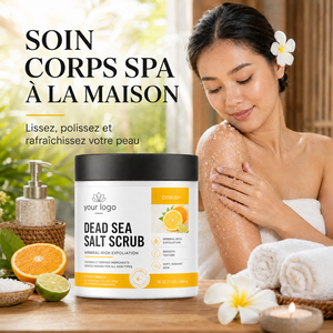 Exfoliante Mineral con Logotipo Personalizado, Refrescante, Radiante, para Piel Opaca, Sal del Mar Muerto, Aceite de Jojoba, para Todo Tipo de Piel, Exfoliante Cítrico con Sal del Mar Muerto - Product Image 6