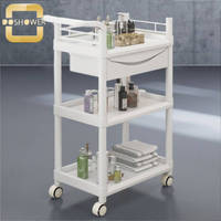 Chariot de chariot de clinique de beauté de soin d'évier d'esthéticiennes de couleur blanche Tolley avec roues pour chariot de studio cosmétique