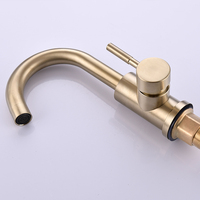 Robinet de lavabo de luxe, eau chaude et froide, robinet de lavabo rotatif, acier inoxydable, finition brossée, robinet de salle de bain, mélangeur