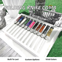 Couteau pliant télescopique de camping en plein air, modèle tactique avec peigne intégré, couteau papillon, fabrication OEM industrielle