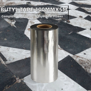 Cinta impermeable de butilo de 1.5 mm de grosor, membrana de aluminio de 100 mm x 5 m, autoadhesiva, para sellar techos, tuberías y ventanas - Product Image 2
